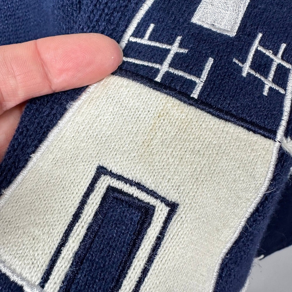 Vintage Cardigan Top Set Womens Size L Navy Blue Nautical Lighthouse Timberlea - Picture 8 of 15